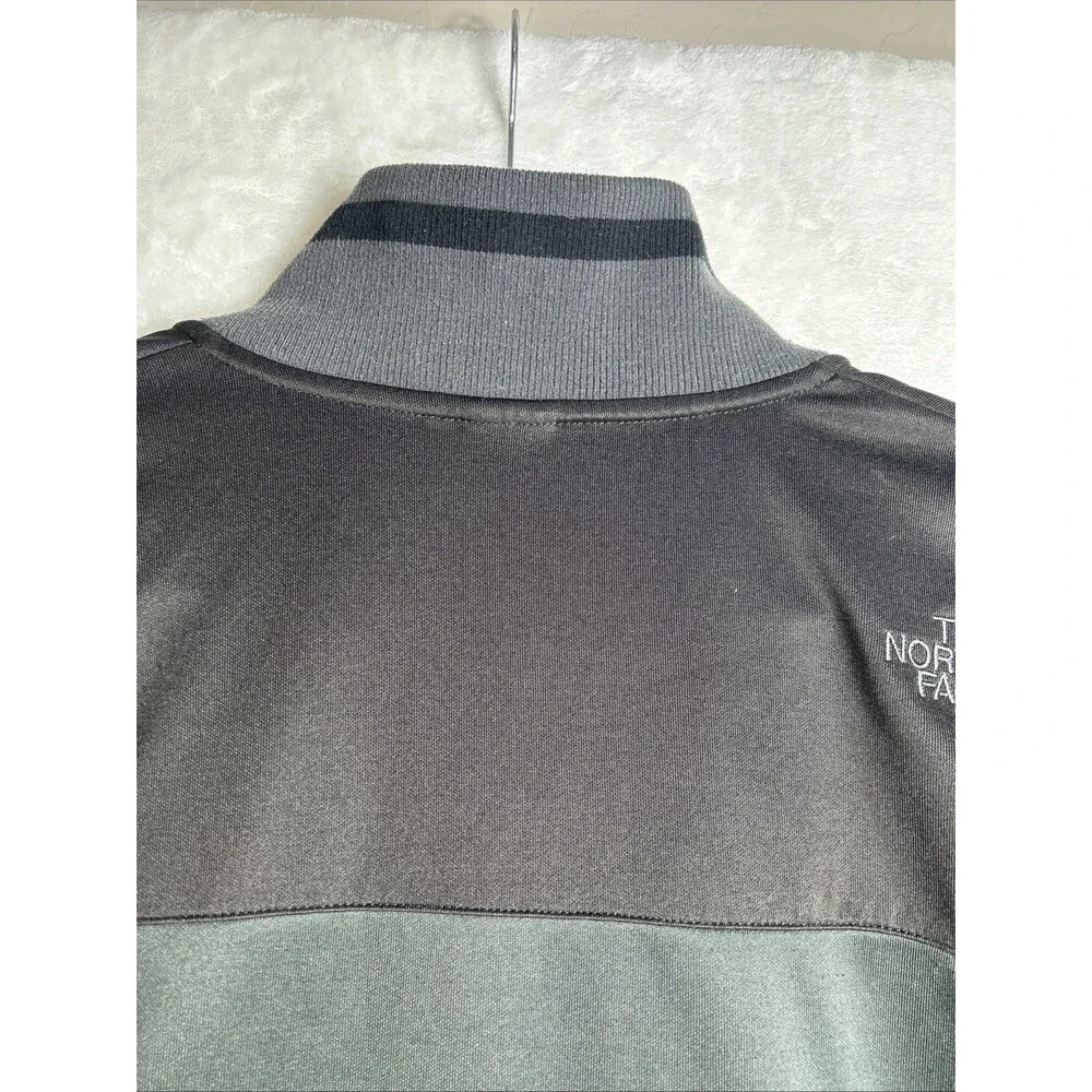The North Face Mens Jacket Size XL Gray/Black Full Zip Varsity Bomber Track